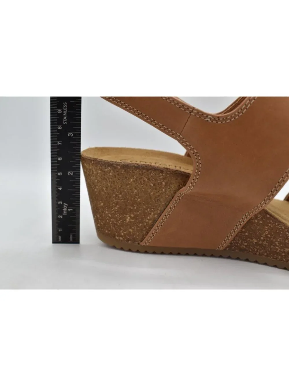 Comfortiva Womens Size 10 Erlina Sand Brown Leather‎ Wedge Sandals Shoes